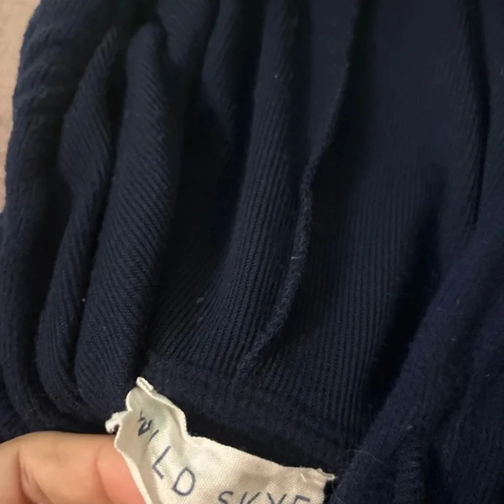 Navy Blue Lightning Bolt Cropped Hoodie